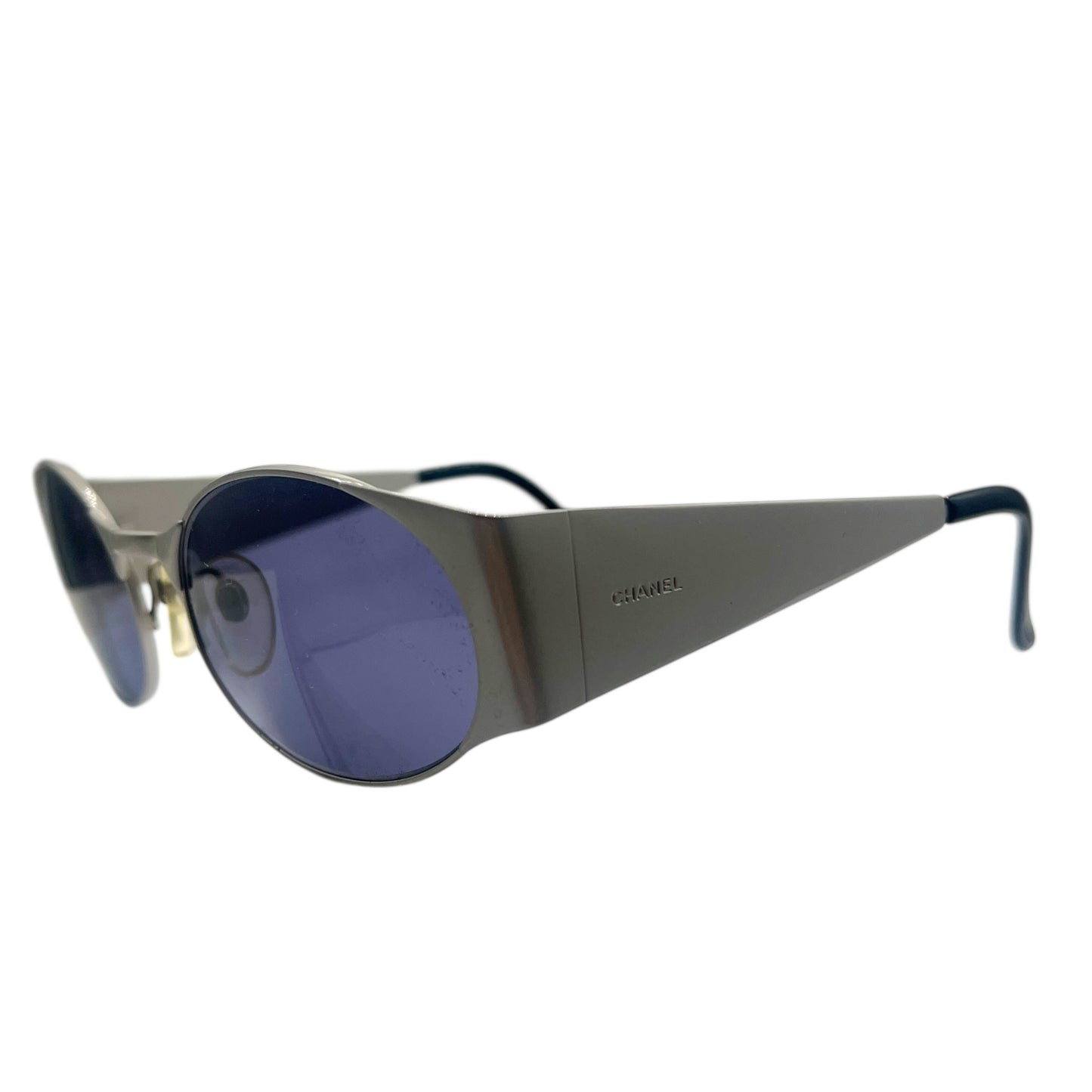 Chanel 06926 Silver Oval Sunglasses w/ Case