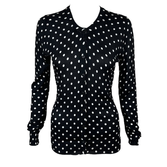 Dolce & Gabbana Polka Dot Print Silk Knit Cardigan