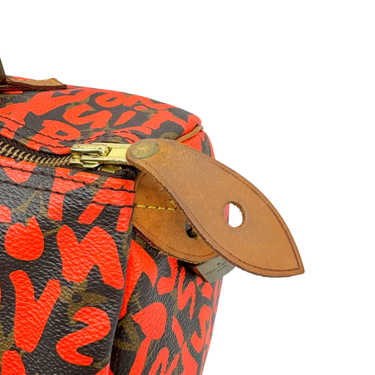 Louis Vuitton Speedy 30 Handbag Orange Graffiti Canvas