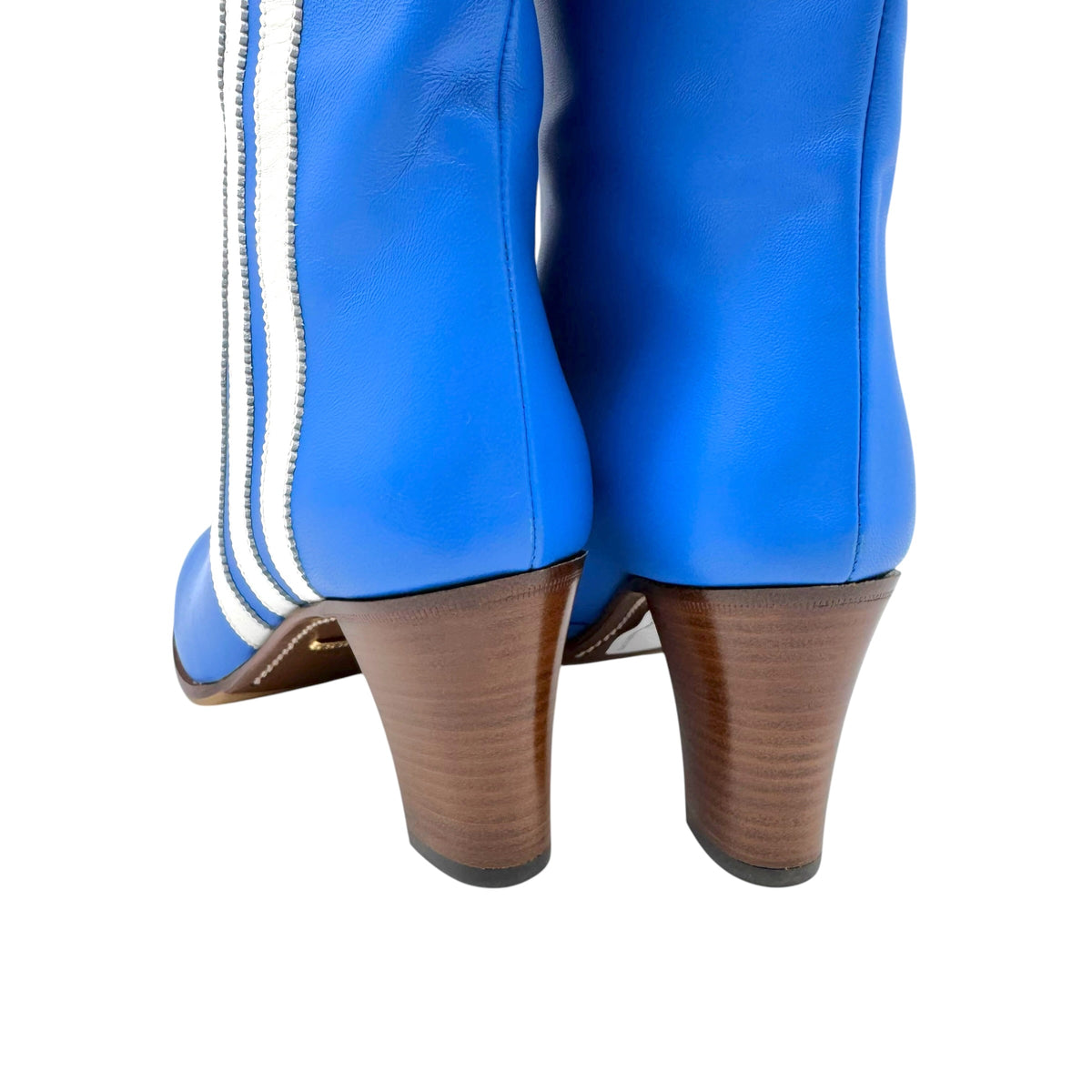 Gucci x Adidas Blue Leather Heeled Boots