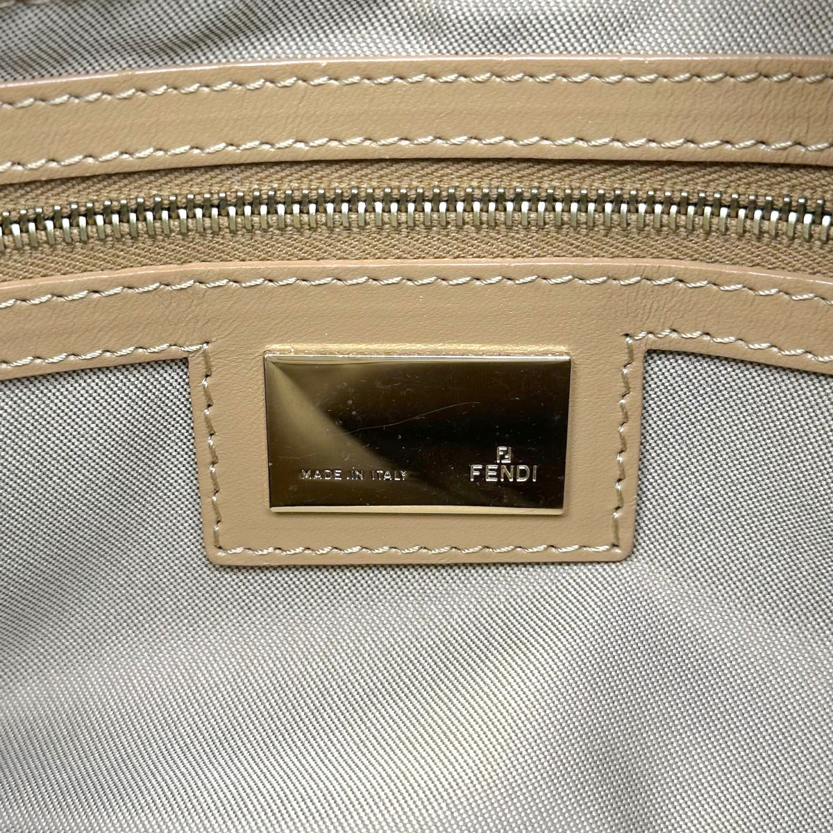 Fendi Baguette Bag Ivory Beige Zucchino Monogram