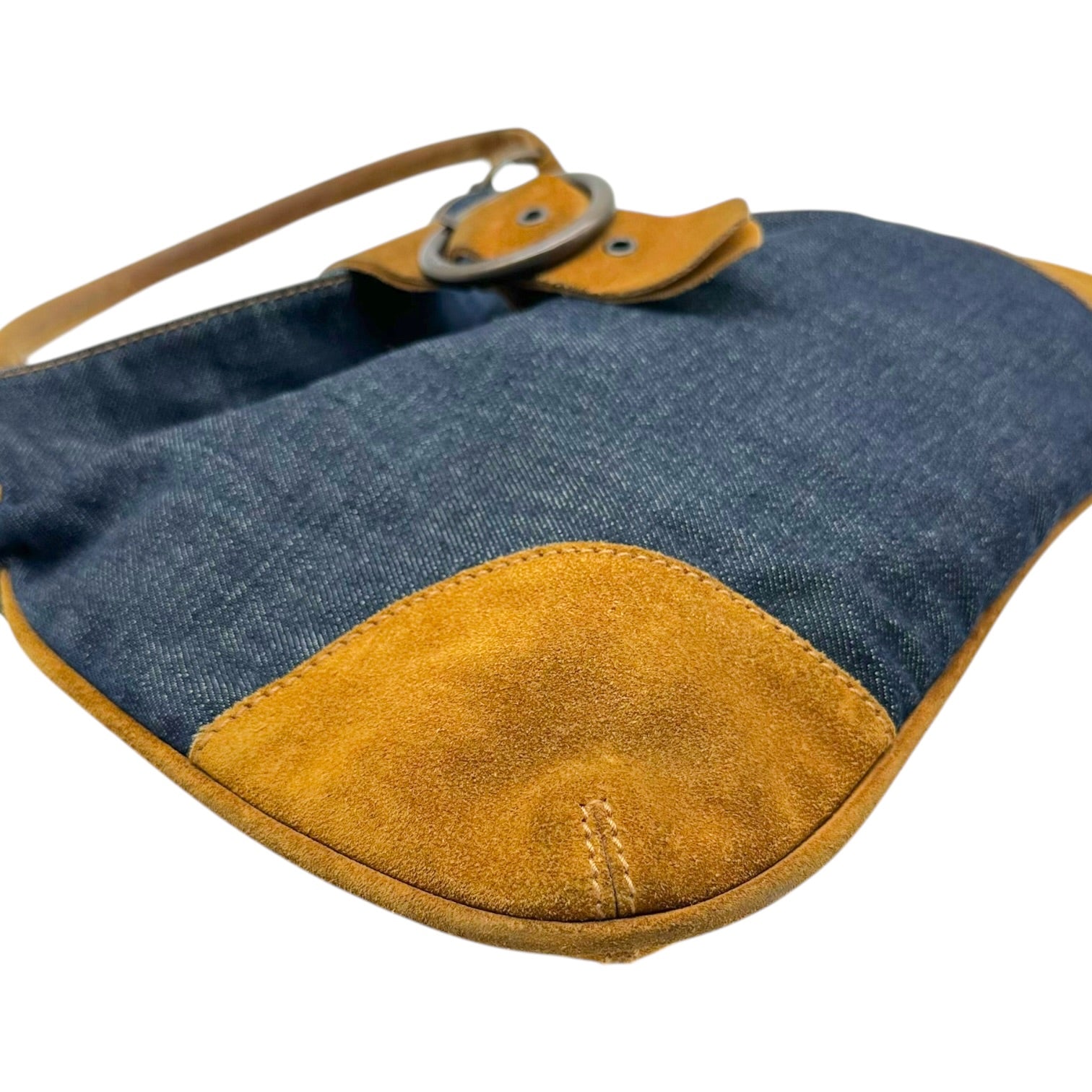 Dolce & Gabbana Denim Tan Suede Shoulder Bag
