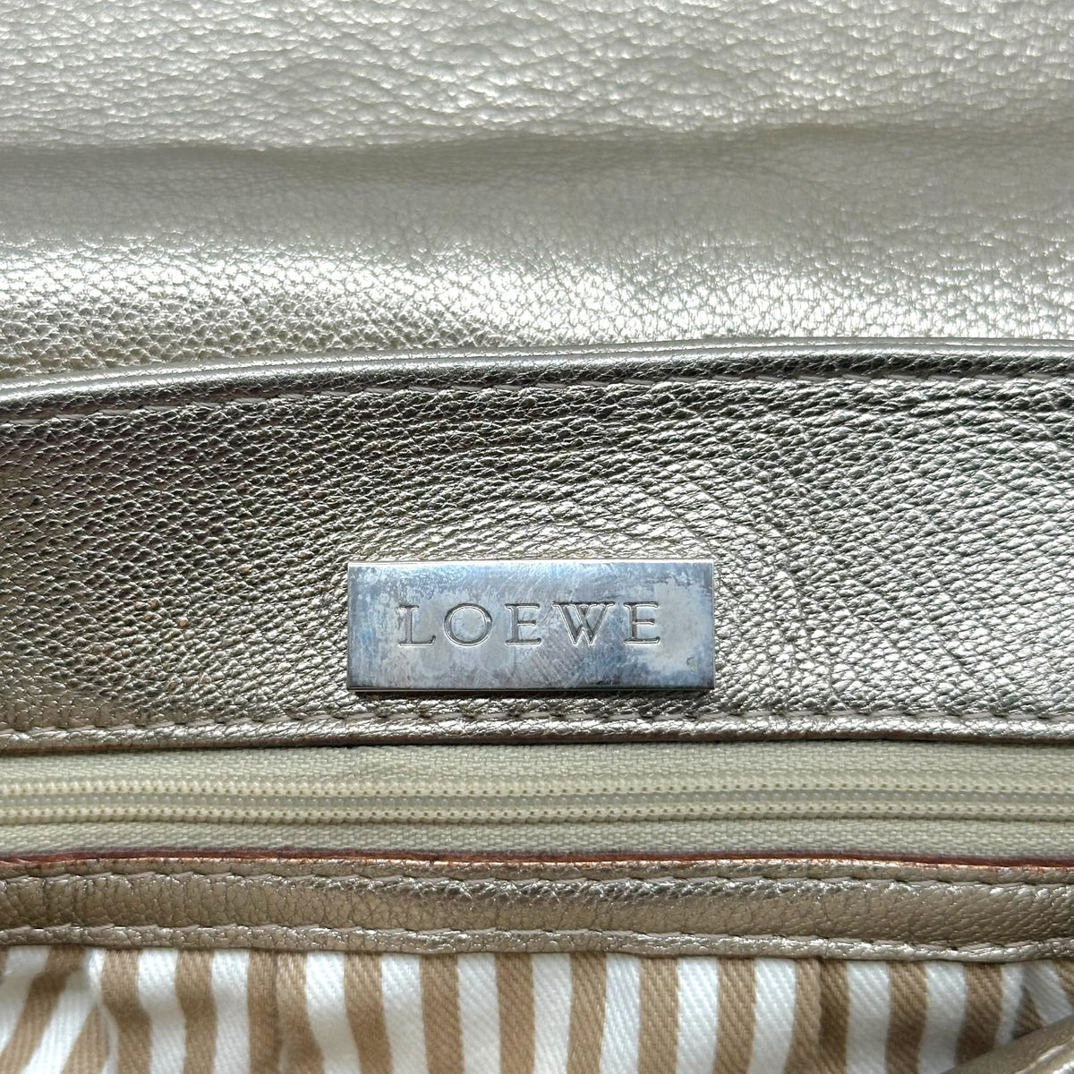 Loewe Metallic Leather Shoulder Bag with Mother of Pearl
