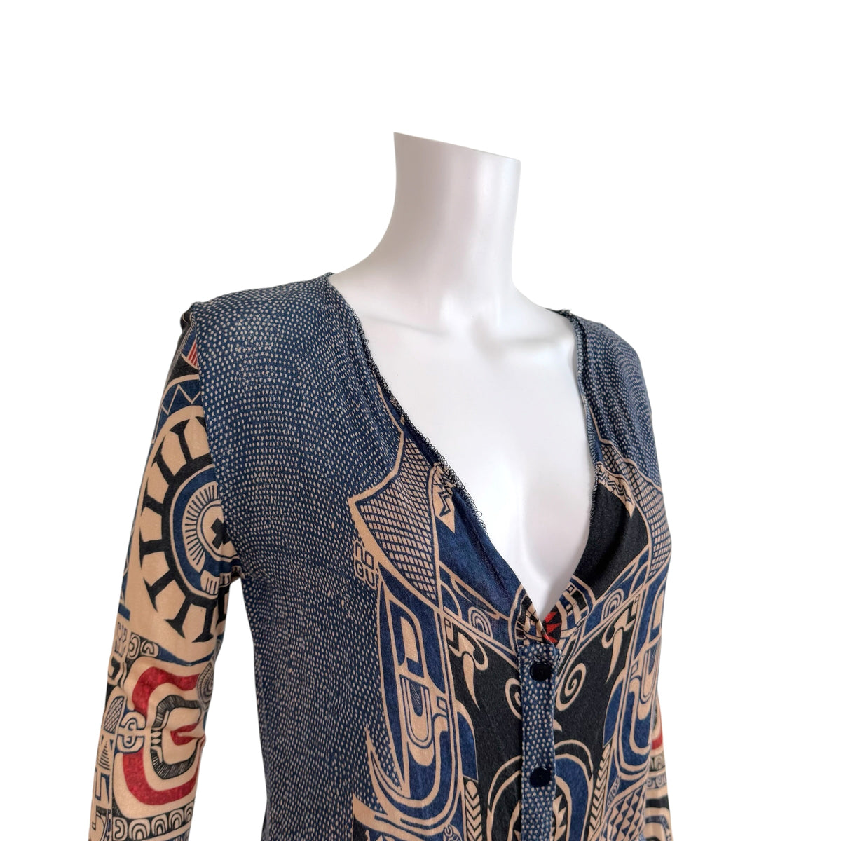 Jean Paul Gaultier Soleil Tribal Printed Cardigan