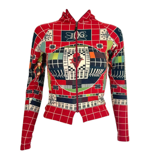 Jean Paul Gaultier JPG 'TV Test' Graphic Hooded Longsleeve Top