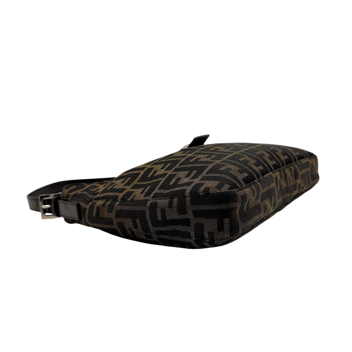 Fendi Brown Zucca Monogram Shoulder Baguette Bag