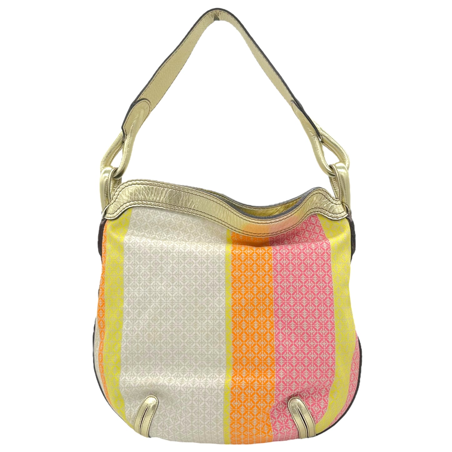Loewe Gold & Multicolor Anagram Logo Hobo Bag