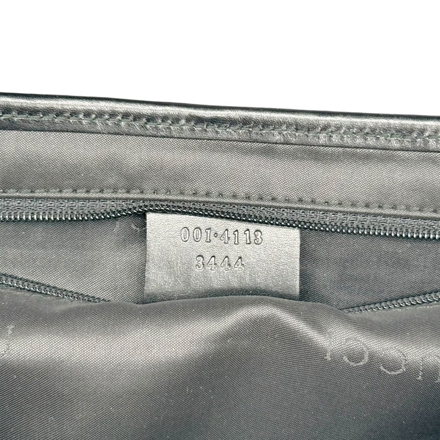 Gucci Shoulder Bag Black Monogram Gold Chain Tiger Charm