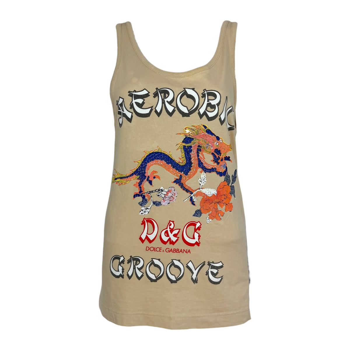 Dolce & Gabbana Graphic Tank Beige Relaxed Fit