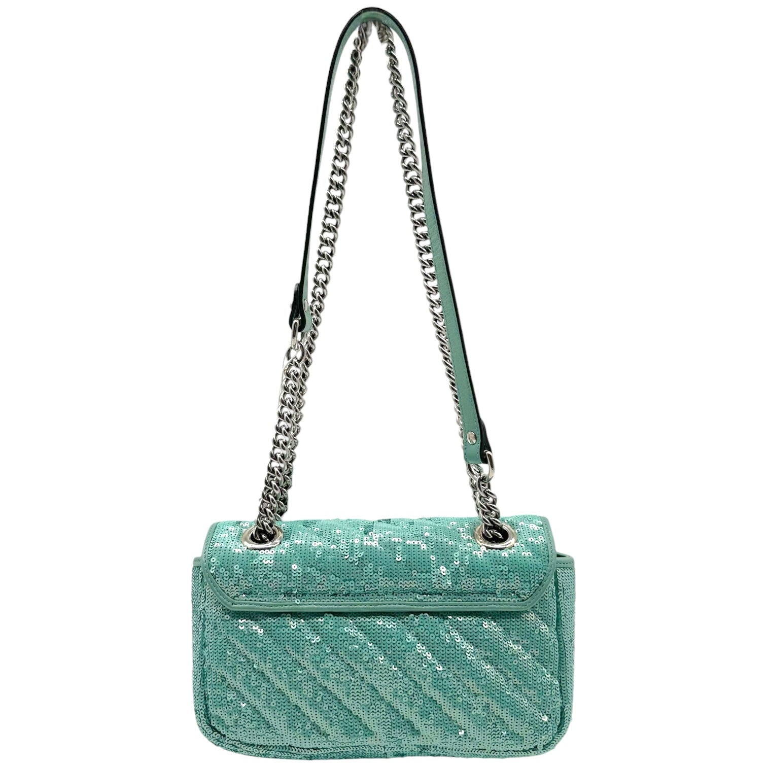 Gucci Small Marmot Shoulder Bag Turquoise Sequin