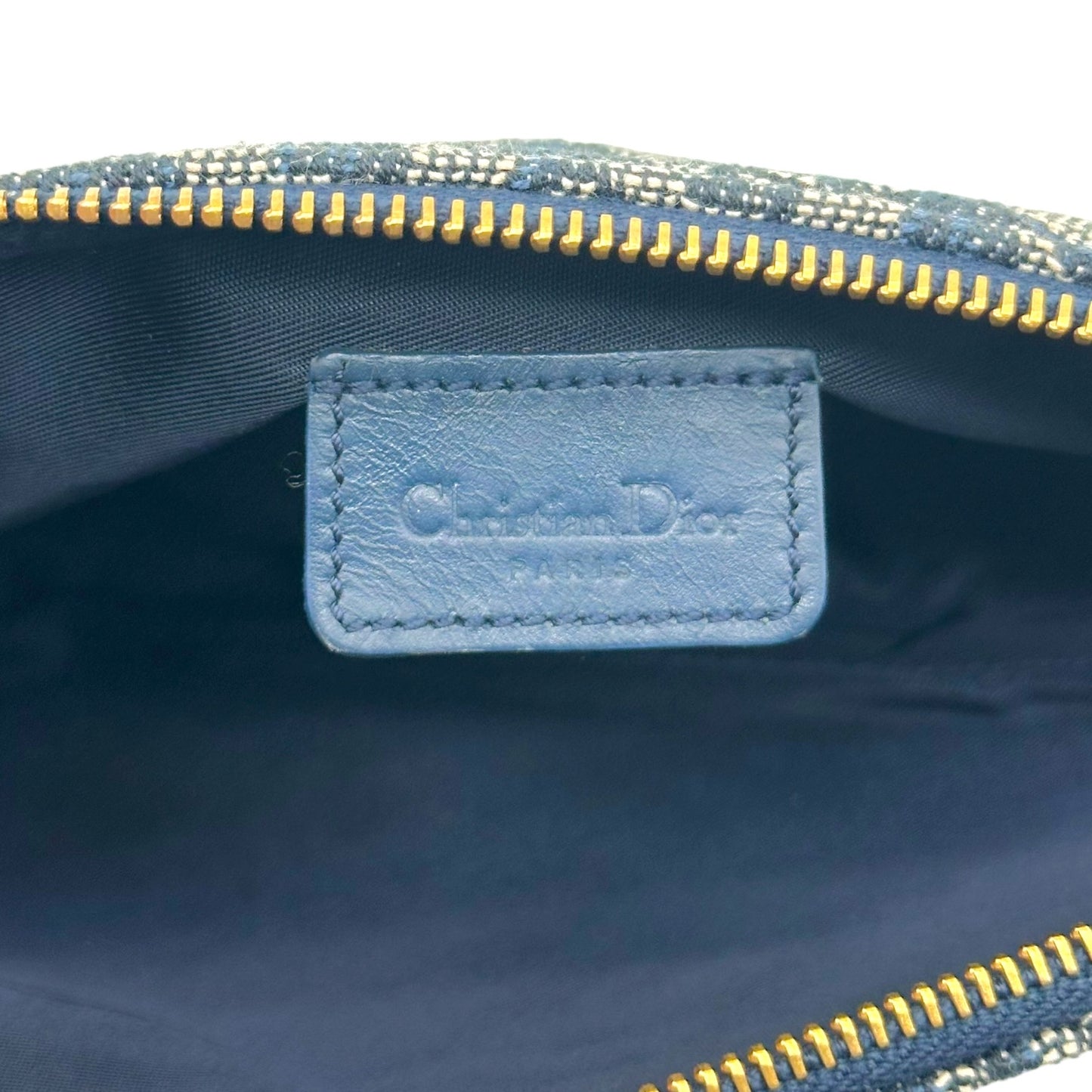 Christian Dior Navy Blue Trotter Monogram Mini Saddle Bag