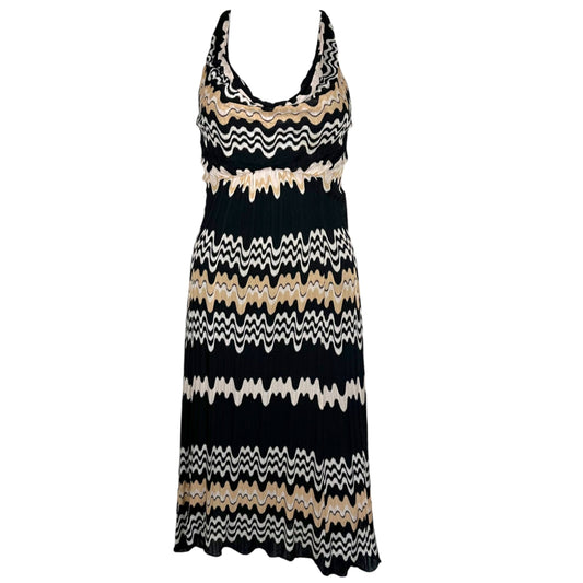 Missoni Black & Ivory Chevron Knit Cowl Neck Mini Dress