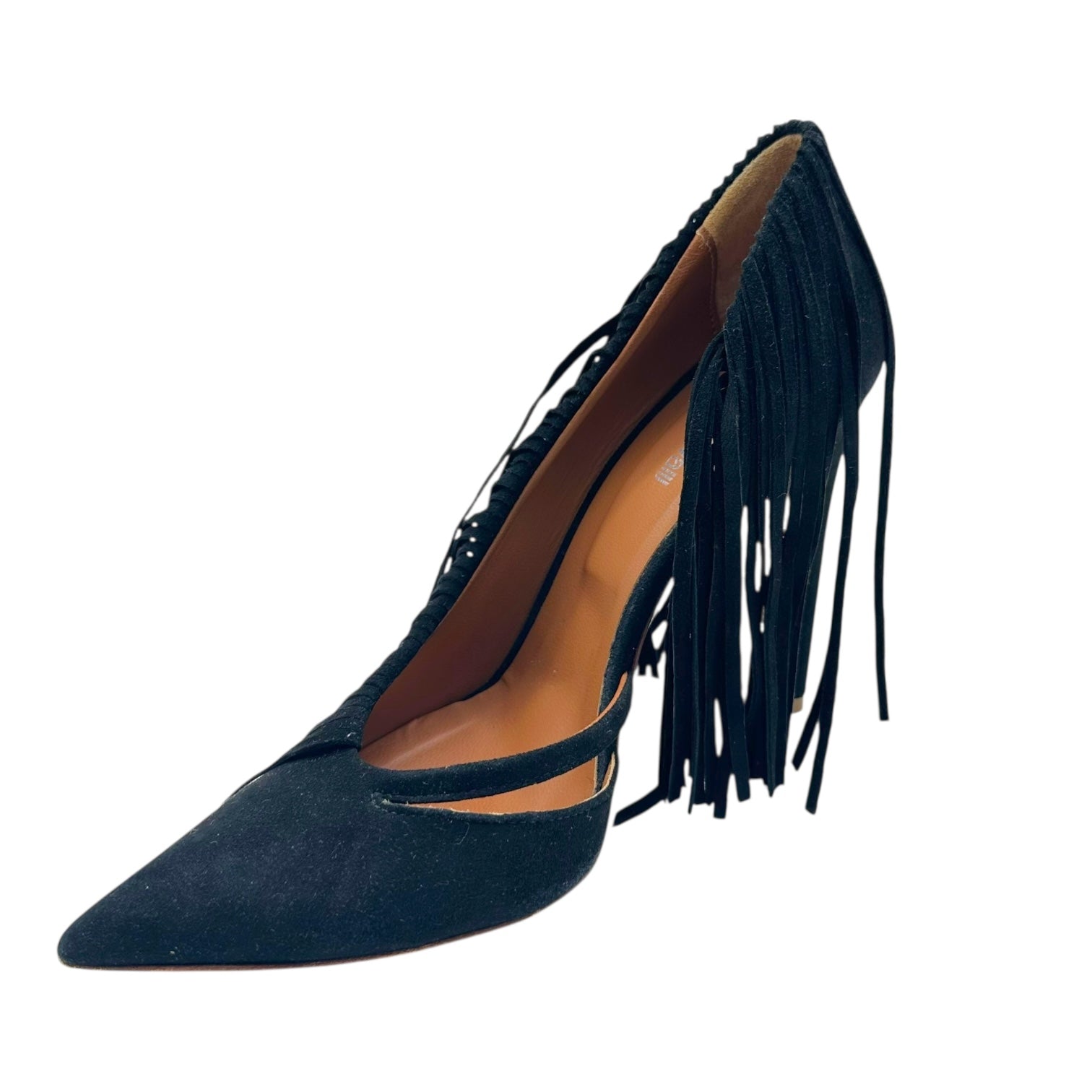 Just Cavalli Roberto Cavalli Black Suede Fringe Heels - Outfit Repeater