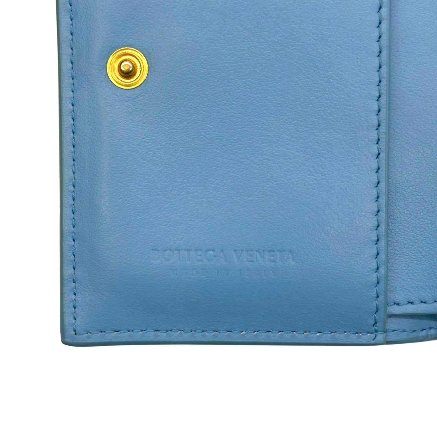 Bottega Veneta Light Blue Leather Bi-fold Wallet - Outfit Repeater