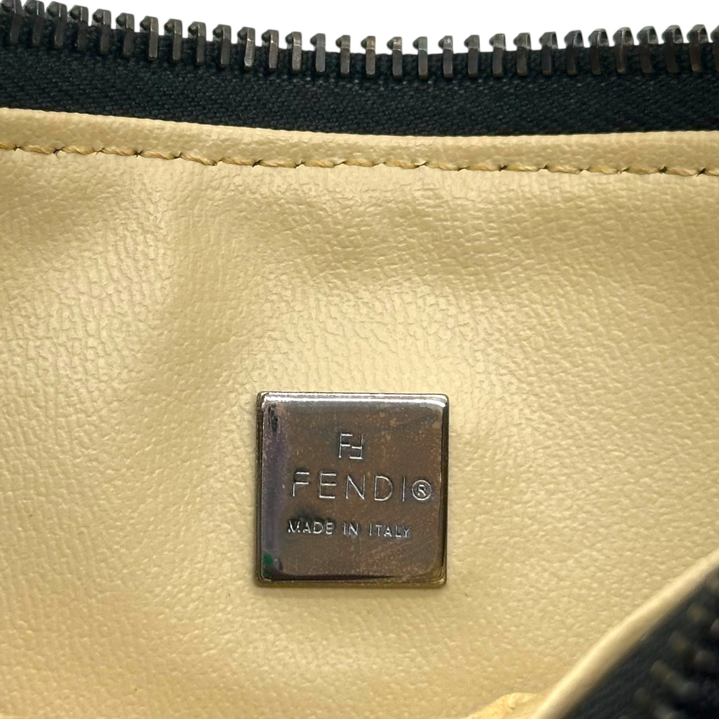 Fendi Black Zucchino Monogram Shoulder Pochette Bag