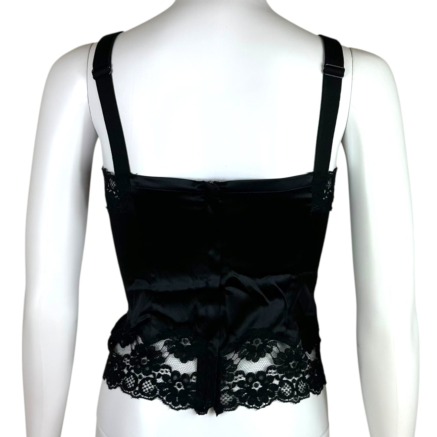 D&G Dolce & Gabbana Black Silk & Lace Cami