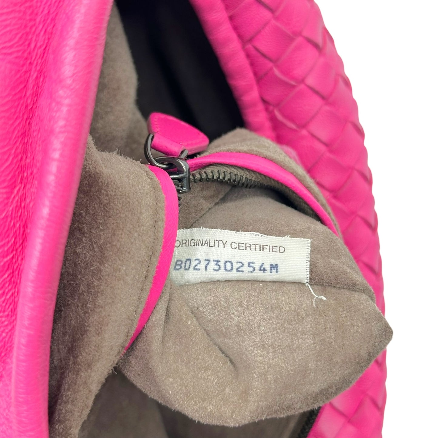 Bottega Veneta Hobo Bag Bright Pink Intrecciato Leather