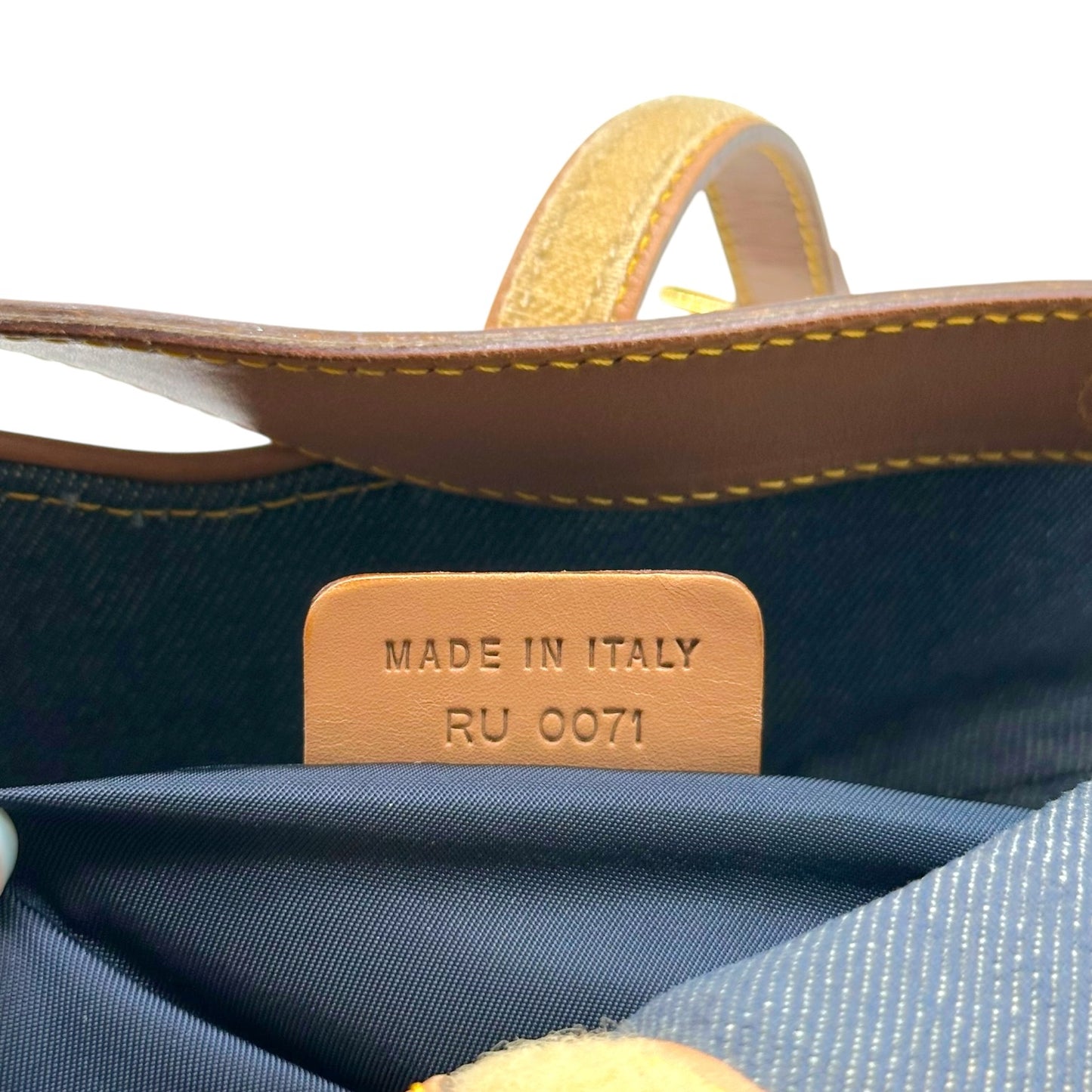 Christian Dior Denim Tan Leather Double Saddle Bag