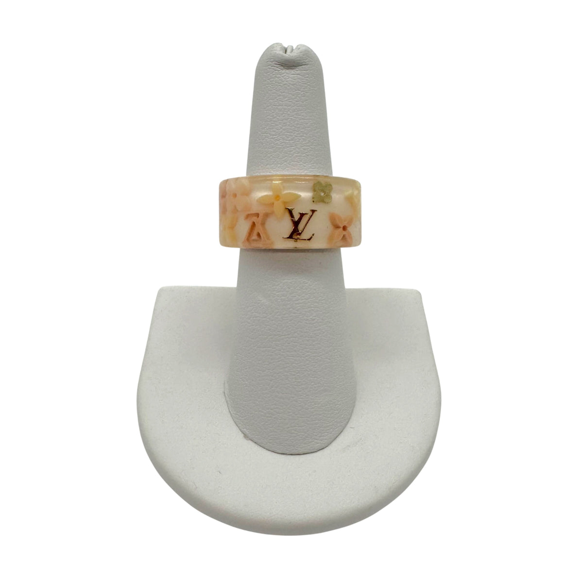 Louis Vuitton Logo Inclusion Ring Ivory Gold Pink