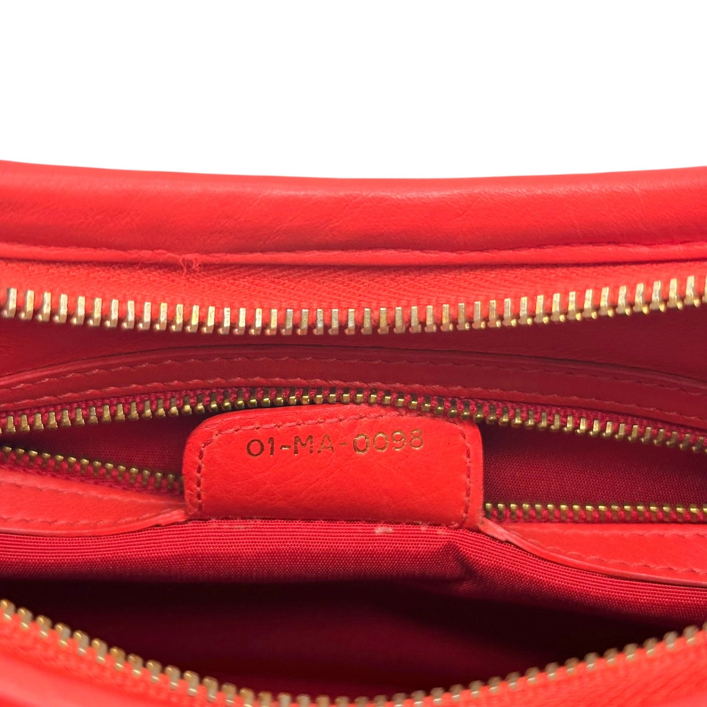 Christian Dior Bright Orange Leather Hobo Bag