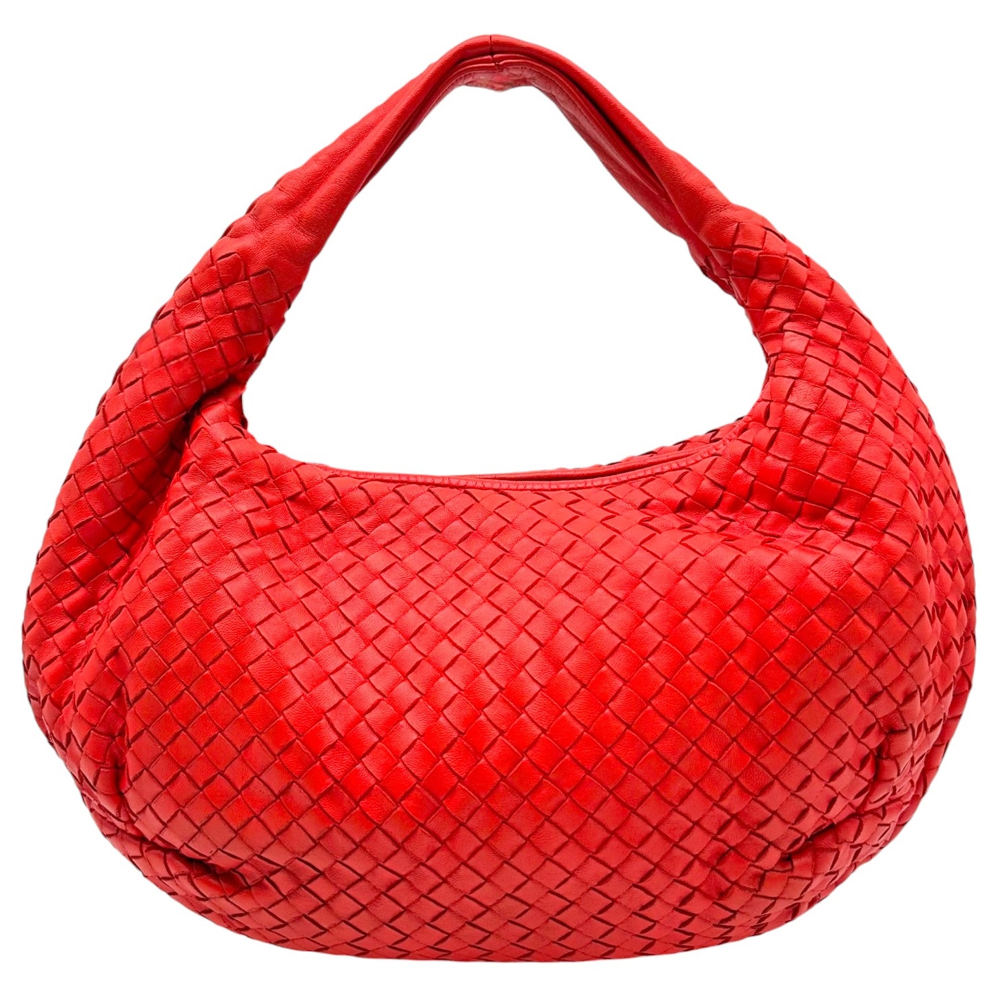 Bottega Veneta Orange Intrecciato Woven Hobo Bag