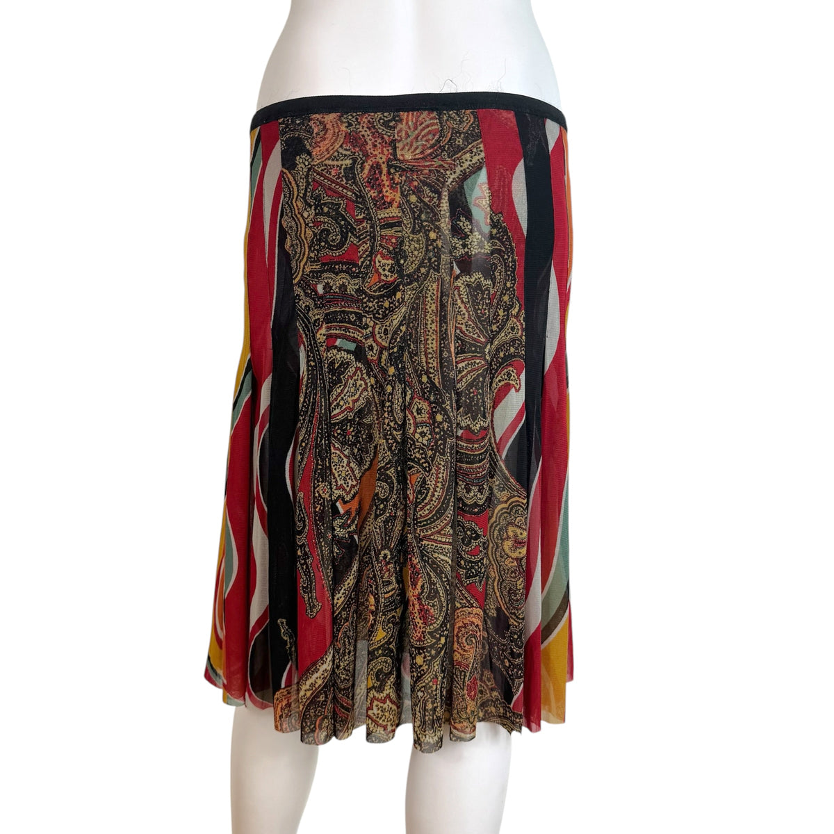 Jean Paul Gaultier Multicolor Printed Midi Skirt