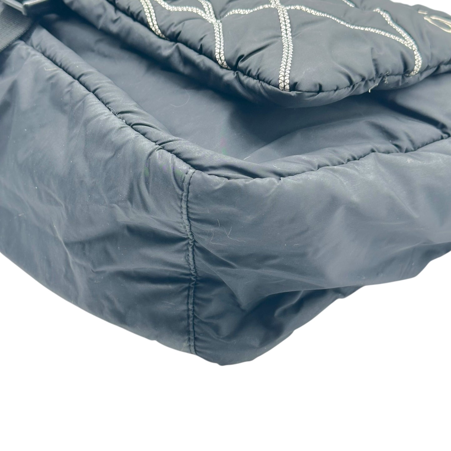 Chanel Sport 2005 Black & White Logo Embroidered Messenger Bag RARE