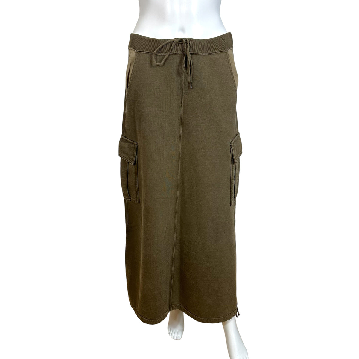 Jean Paul Gaultier JPG Khaki 'Sweatpant' Cargo Pocket Maxi Skirt