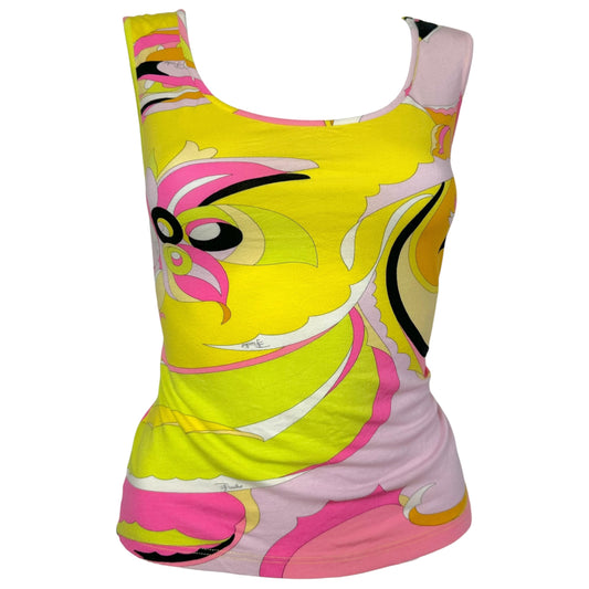 Emilio Pucci Pink & Yellow Printed Tank Top