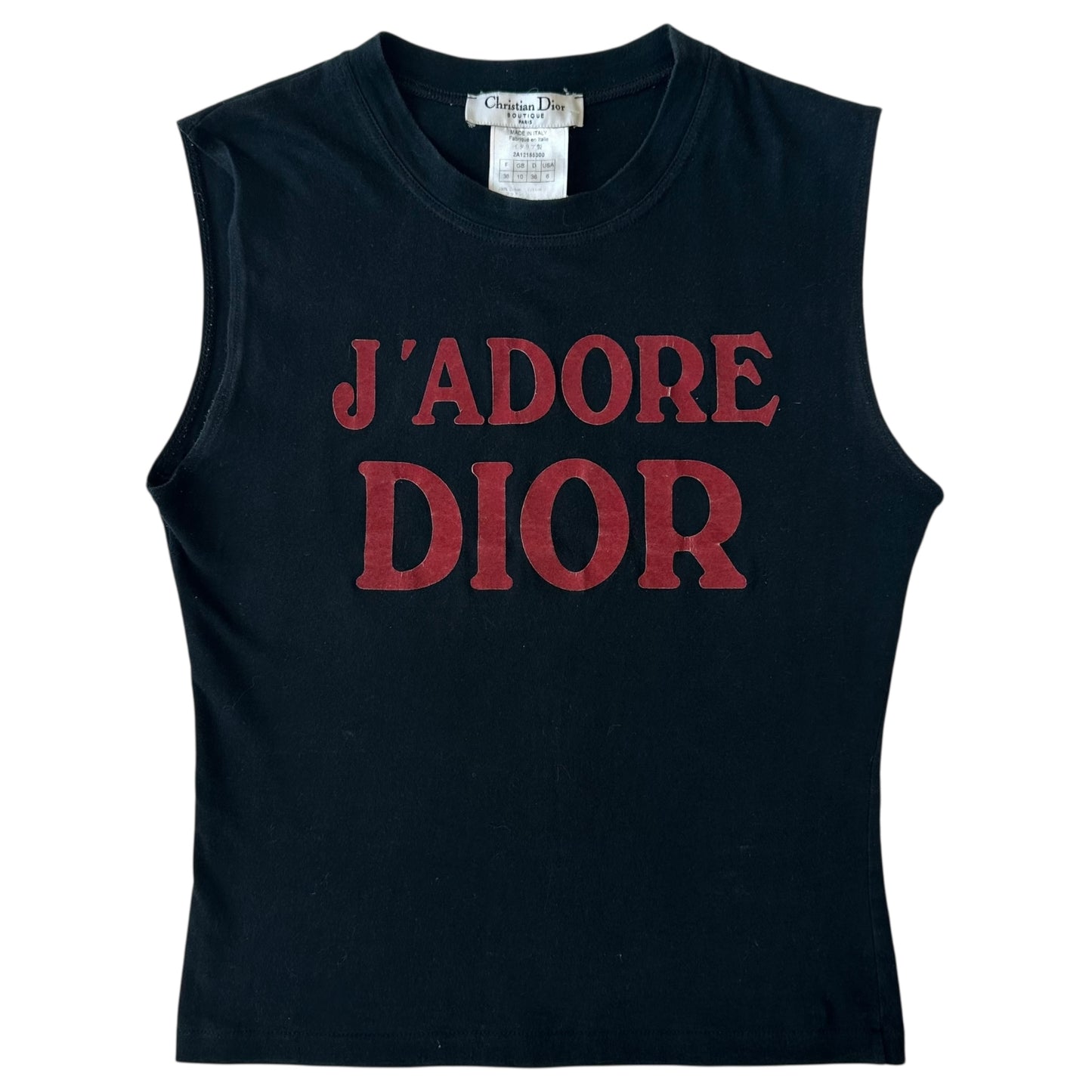 Christian Dior F/W 2002 J'Adore Dior Black & Red Tank Top - Outfit Repeater