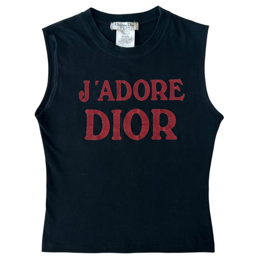 Christian Dior F/W 2002 J'Adore Dior Black & Red Tank Top - Outfit Repeater