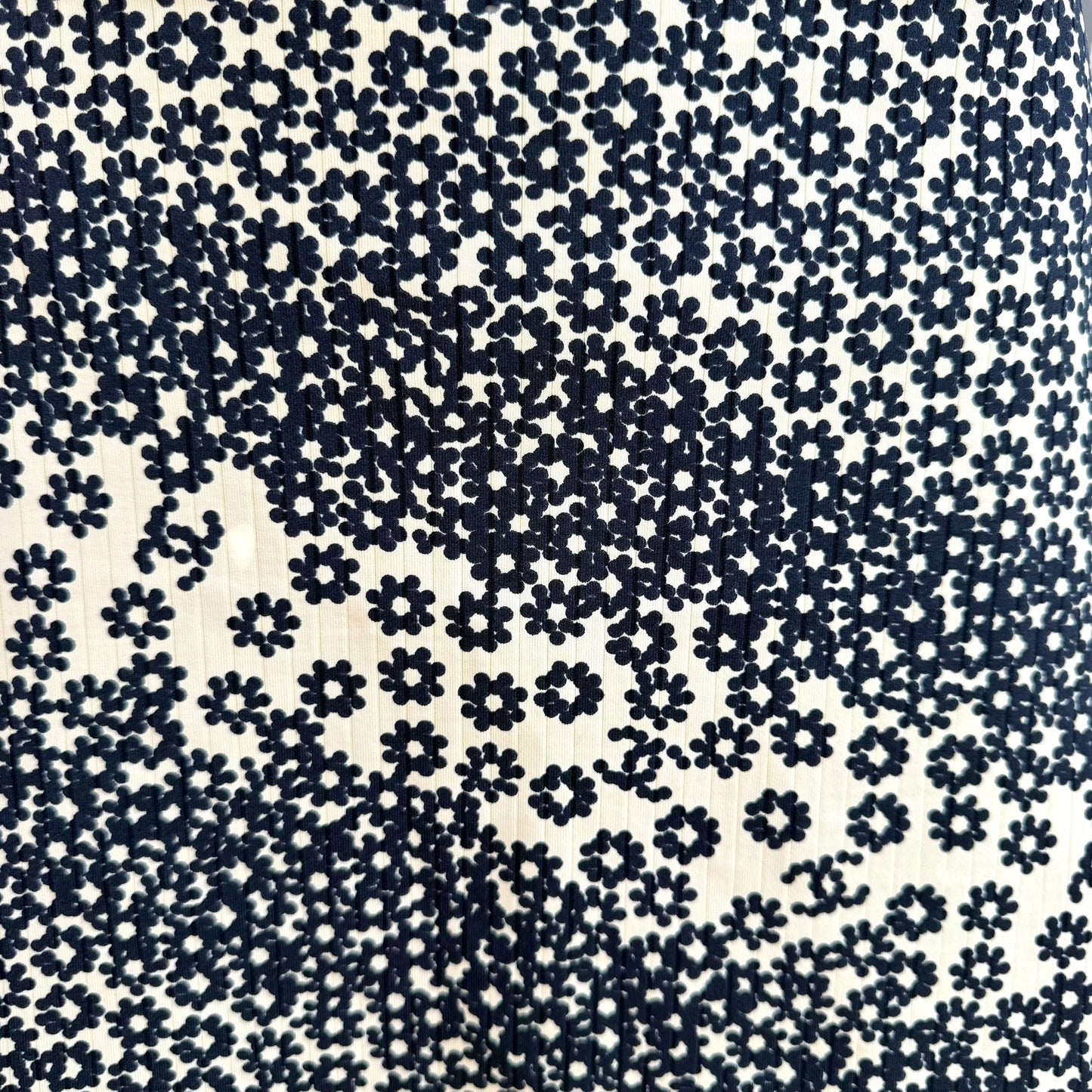 Chanel Spring 2003 Ivory & Navy Floral Print Logo Halter Mini Dress
