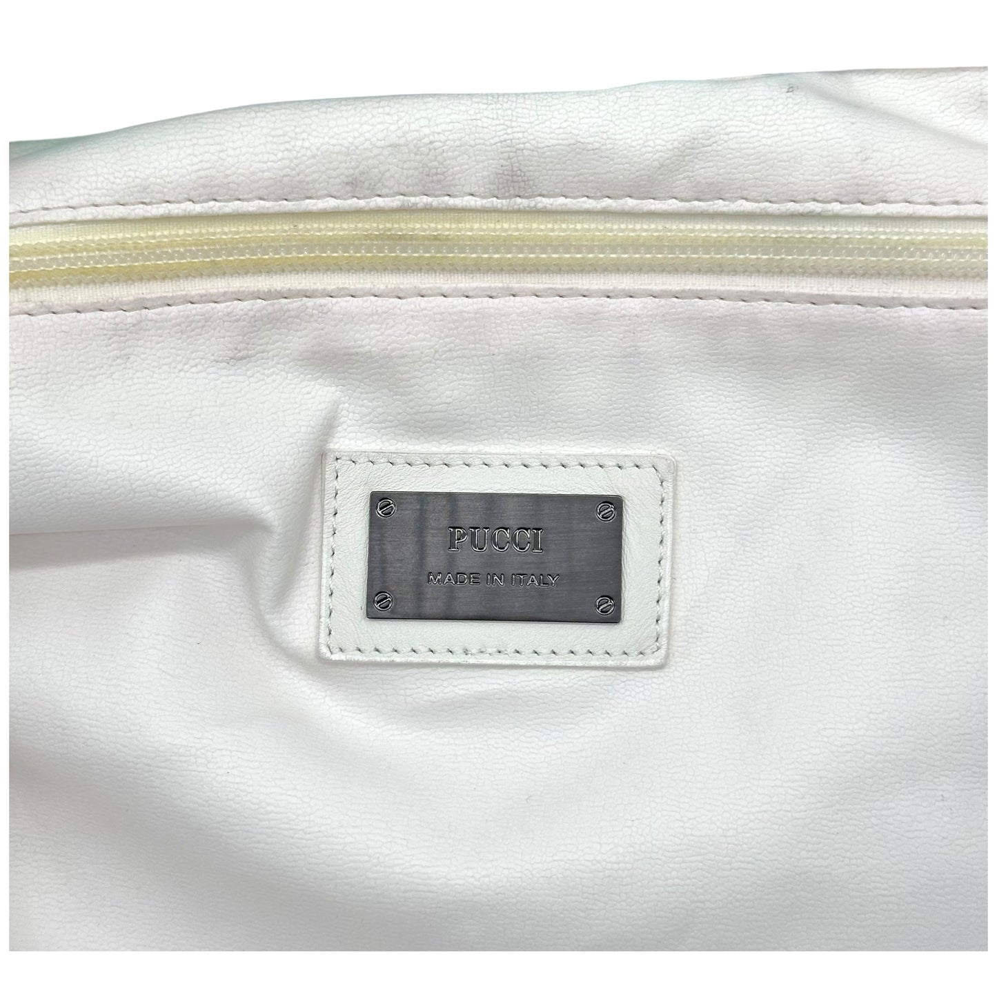 Emilio Pucci Teal & Gray Patterned Terrycloth Tote Bag