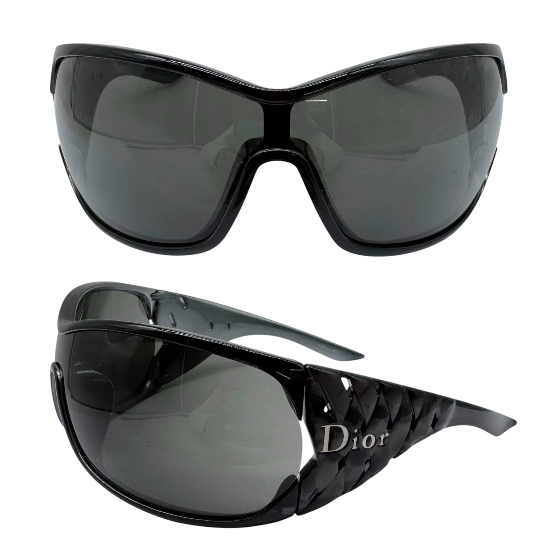Christian Dior Gray Oversized Shield Sunglasses