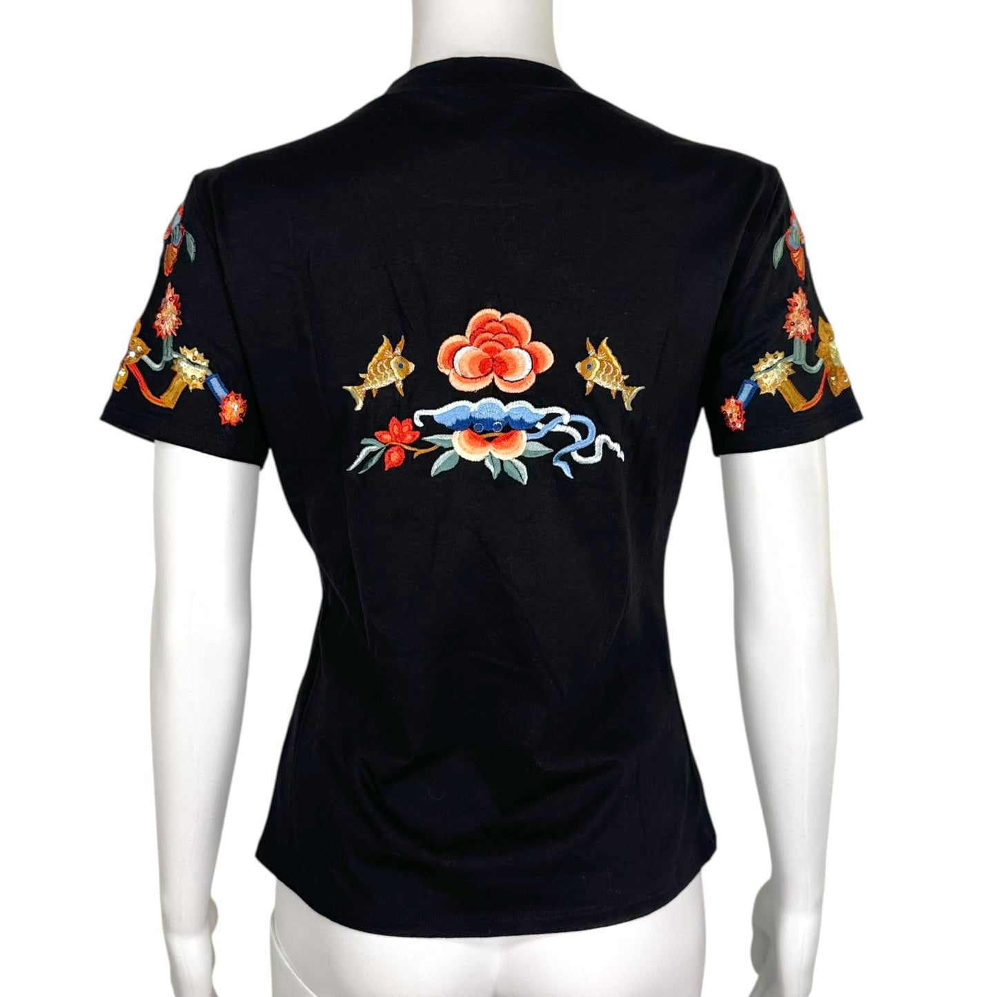 Christian Dior Black Embroidered T-Shirt J'Adore Dior