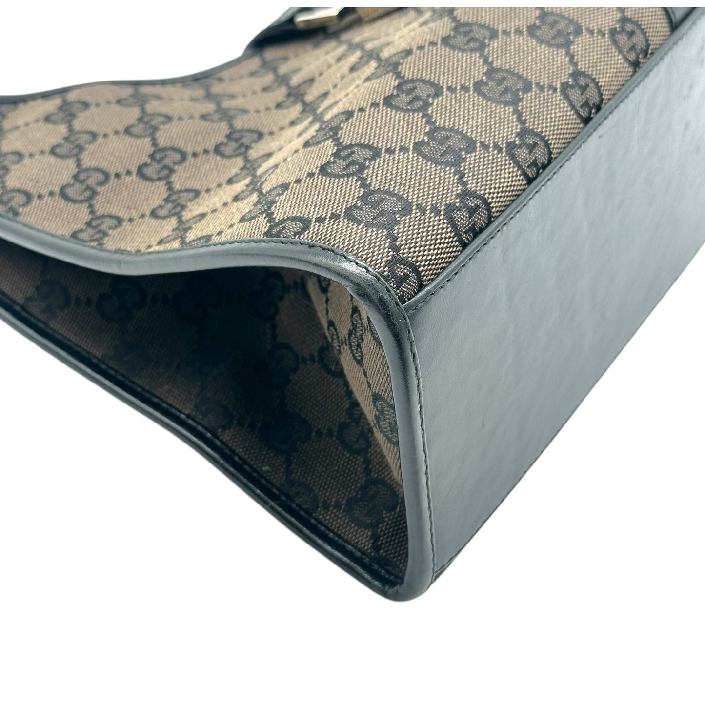 Gucci Jackie Shoulder Bag Brown Black Monogram Canvas
