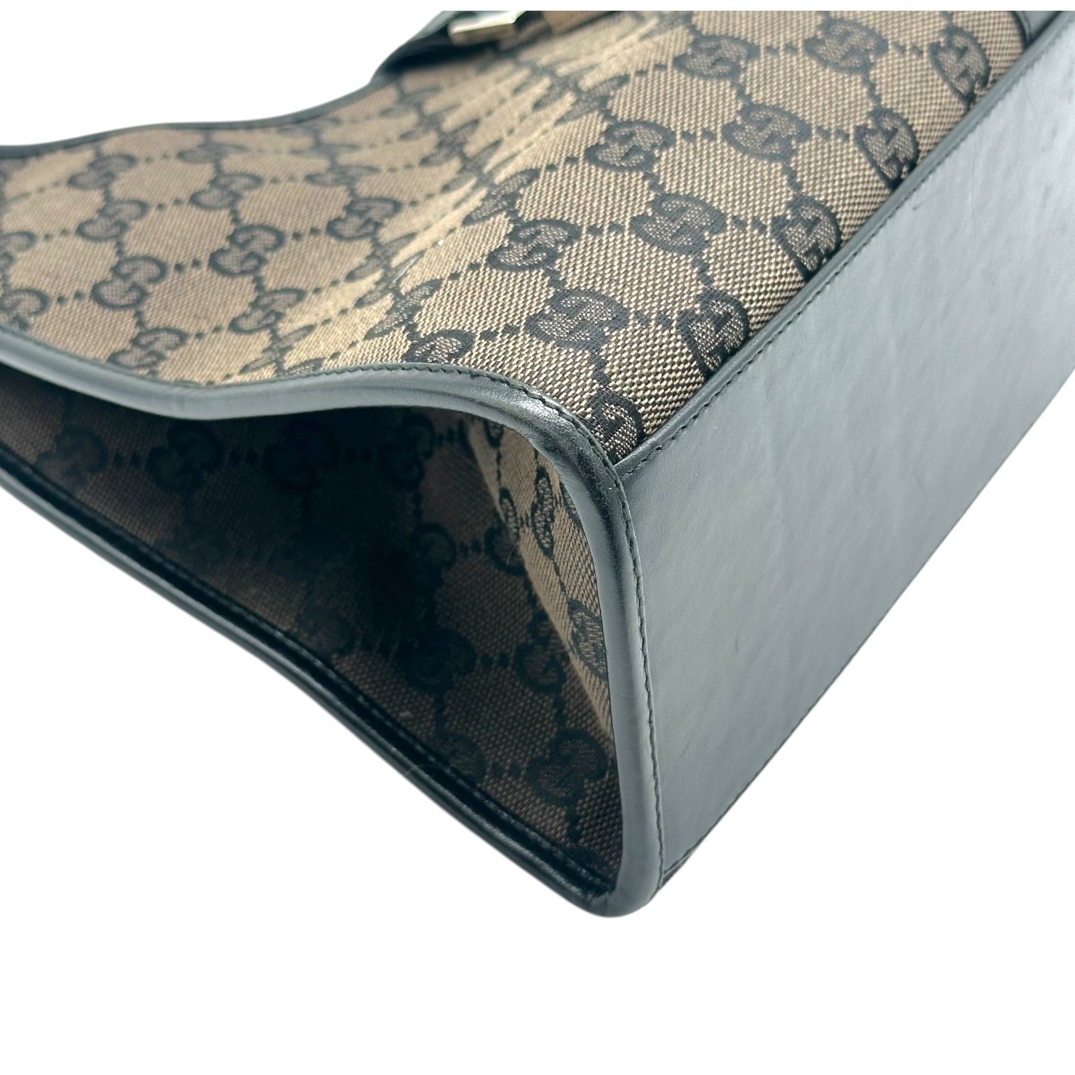 Gucci Jackie Shoulder Bag Brown Black Monogram Canvas