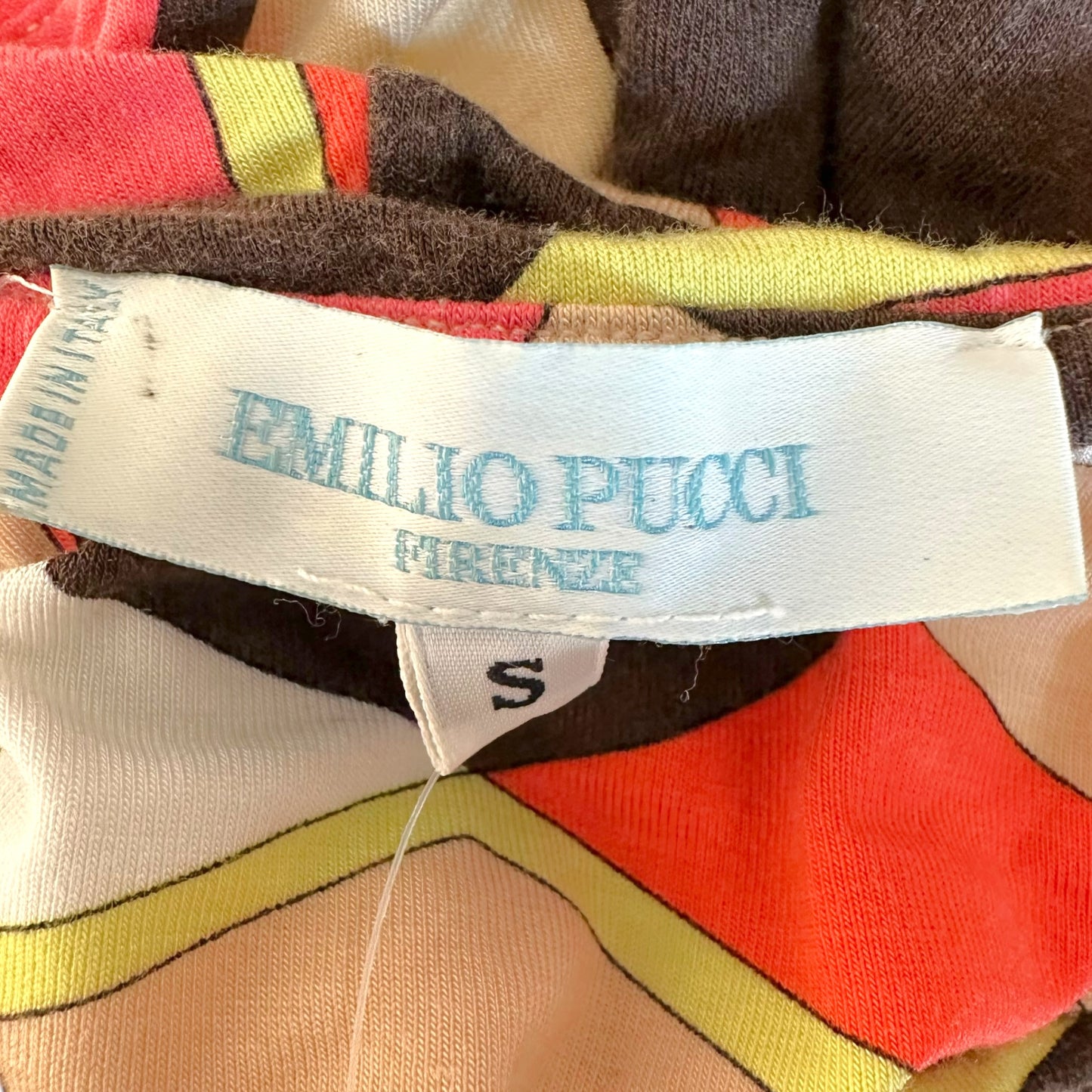 Emilio Pucci Brown & Orange Printed Halter Tank