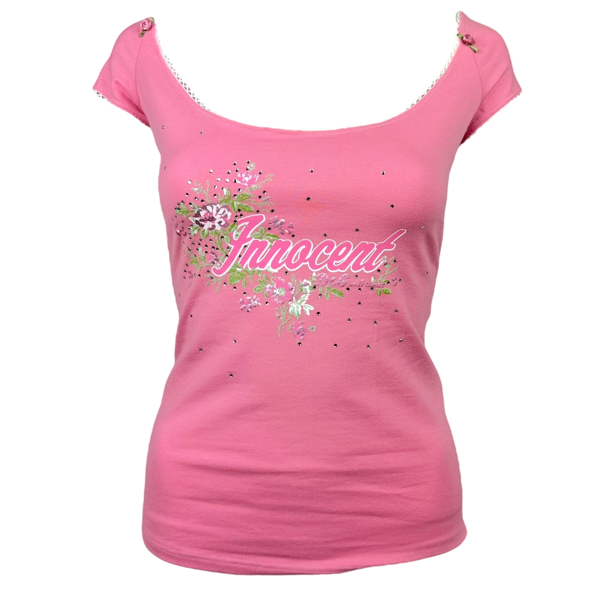 D&G Dolce & Gabbana Innocent Graphic Off the Shoulder T-Shirt - Outfit Repeater