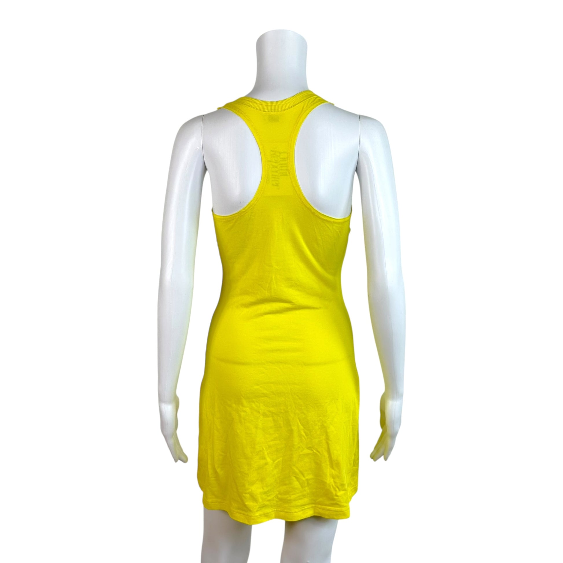 D&G Mini Dress Bright Yellow Blue Logo Sleeveless