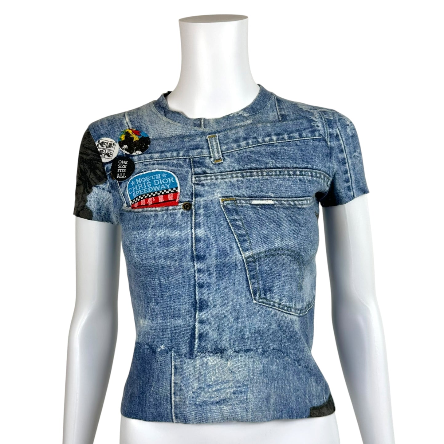 Christian Dior Denim Graphic T-Shirt Short Sleeve S