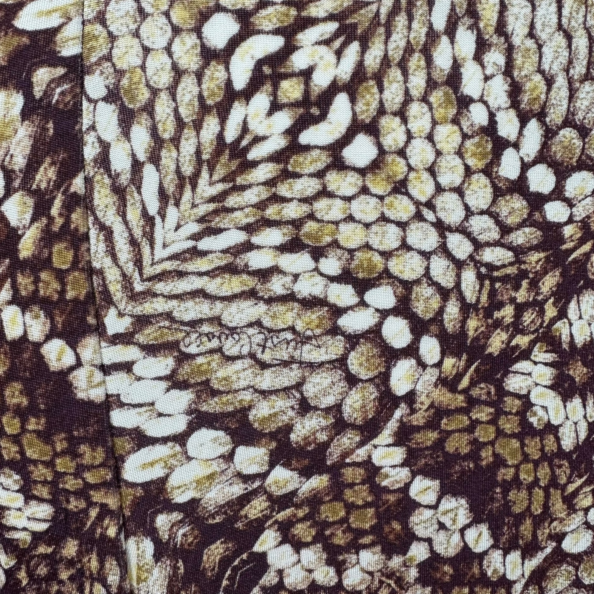 Roberto Cavalli Brown Snakeskin Print Midi Dress