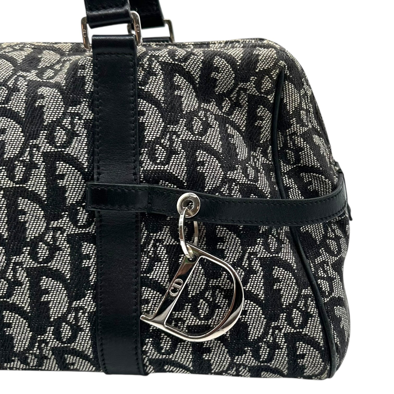 Christian Dior Metal Black Trotter Monogram Logo Charm Shoulder Bag - Outfit Repeater