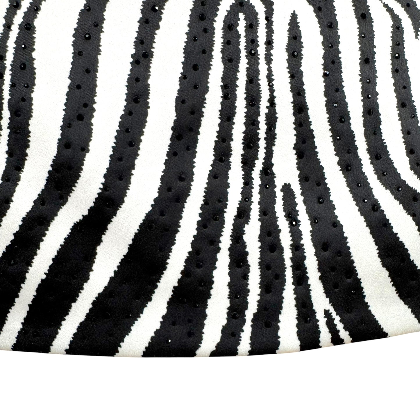 Fanci Club Aviva Crystal Embellished Zebra Print Micro Mini Skirt