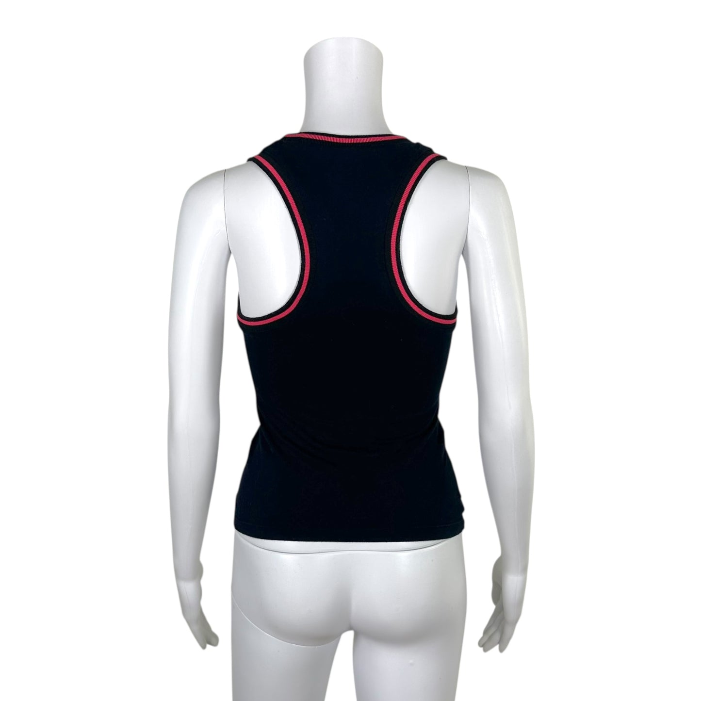 D&G Dolce & Gabbana Black & Pink Logo Tank Top