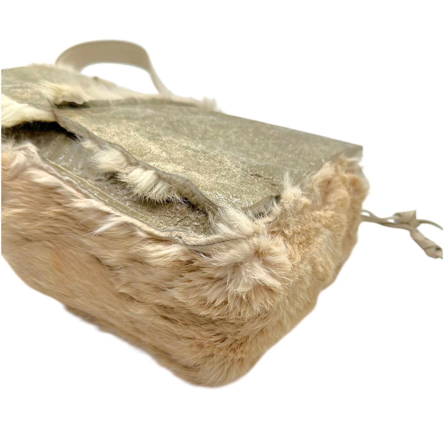 Dolce & Gabbana Ivory Fur Leather Shoulder Bag