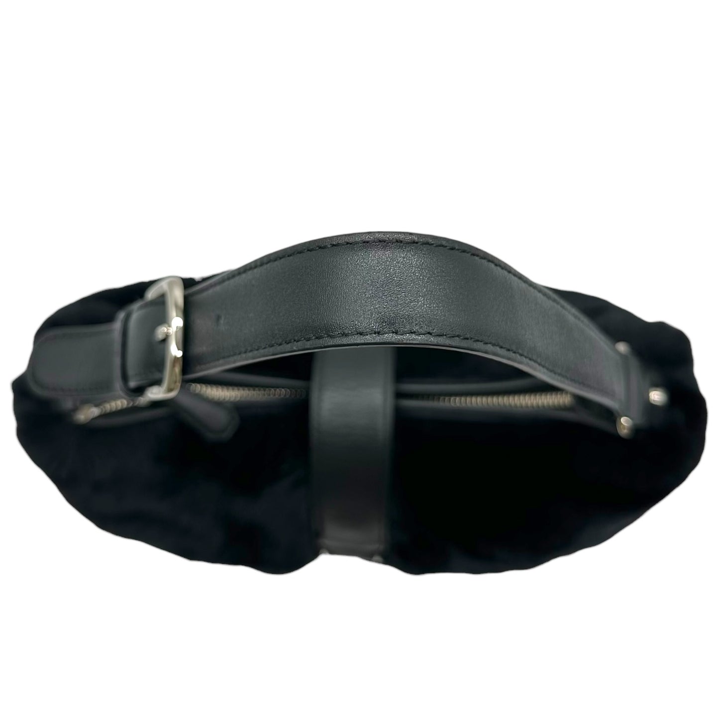 Courreges Black Rabbit Fur Shoulder Bag