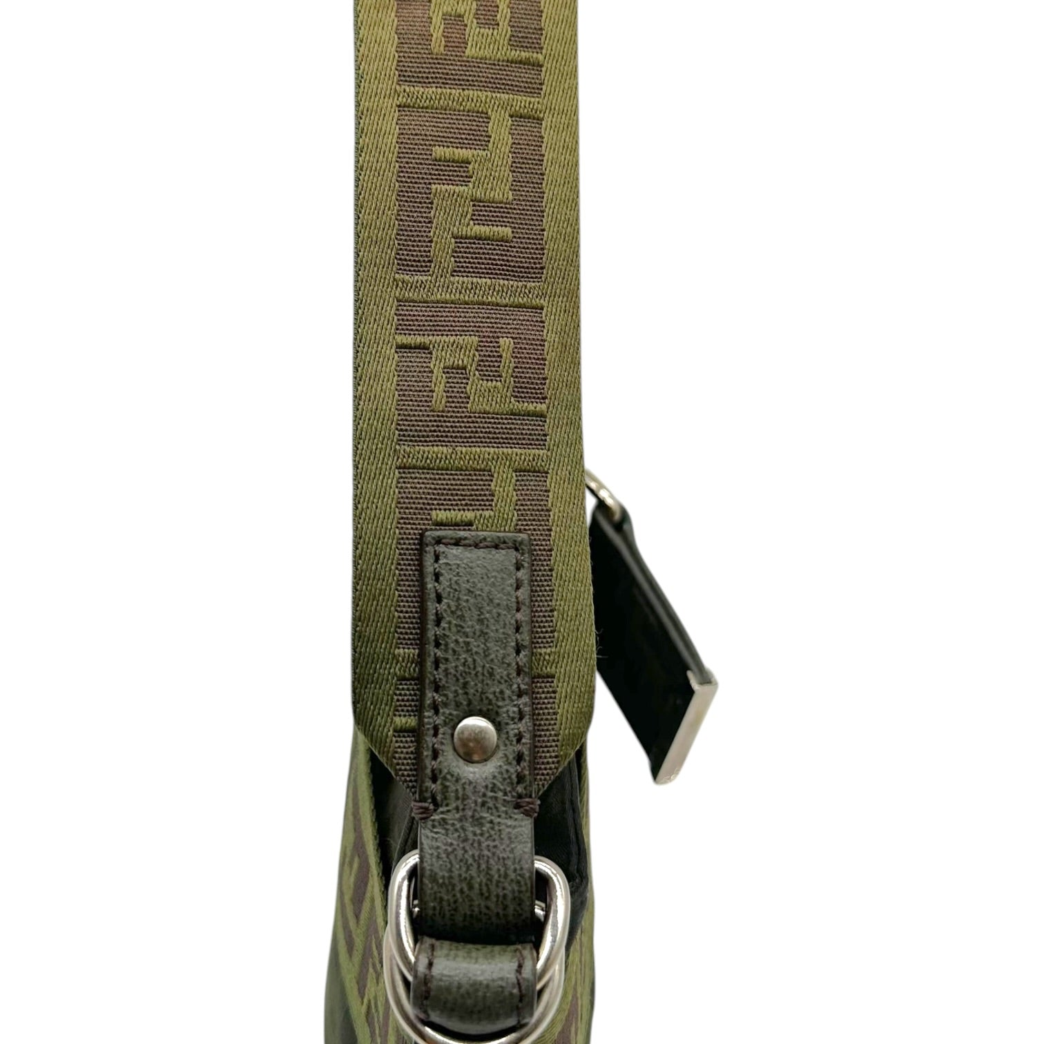 Fendi Mini Pochette Bag Khaki Green Nylon Zucca Monogram