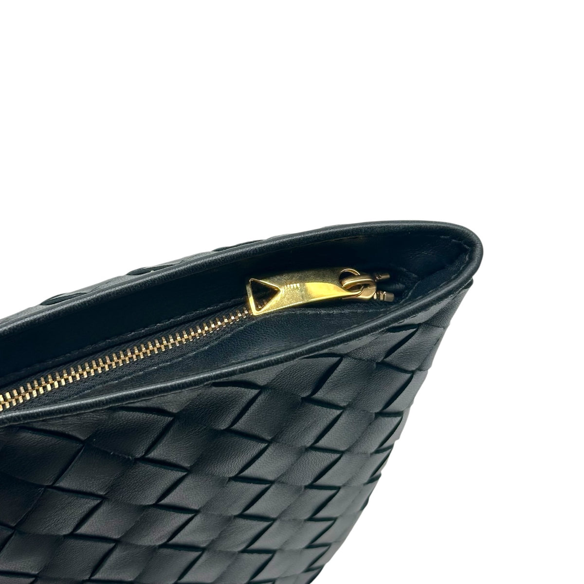 Bottega Veneta Black Intrecciato Small Clutch Bag