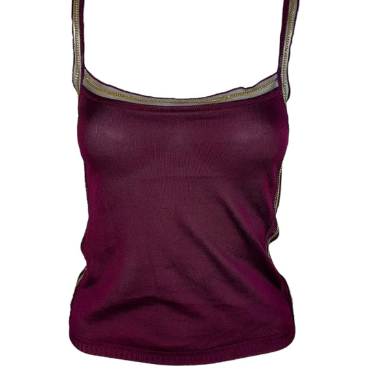 Christian Dior Burgundy Knit & Gold Chain Cami